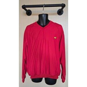 Masters red long sleeve golf windbreaker men's size large